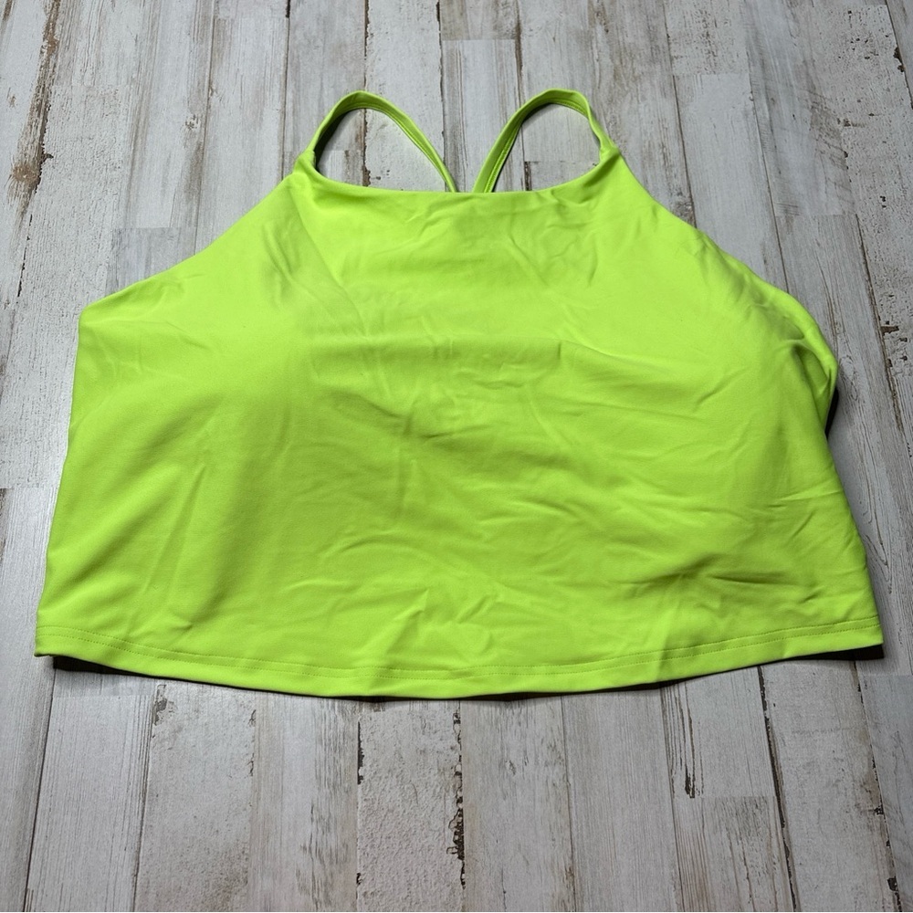 (Sold)Old Navy Active Powersoft Long Line Sports Bra Top Plus Size 2X Neon Green - Picture 3 of 15